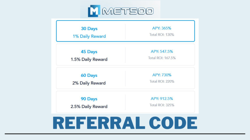 Met500 Staking referral code