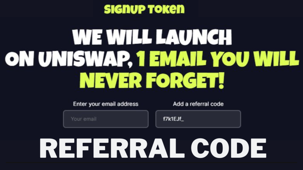 SignUp Token referral code