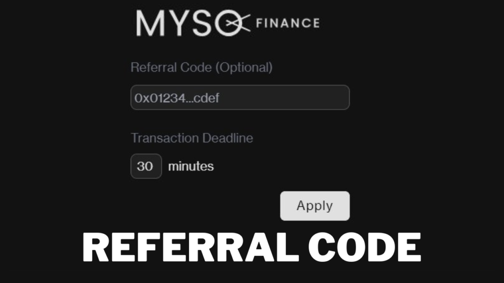 Myso Finance referral code