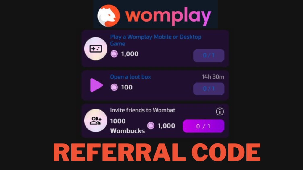 WomPlay.io referral code