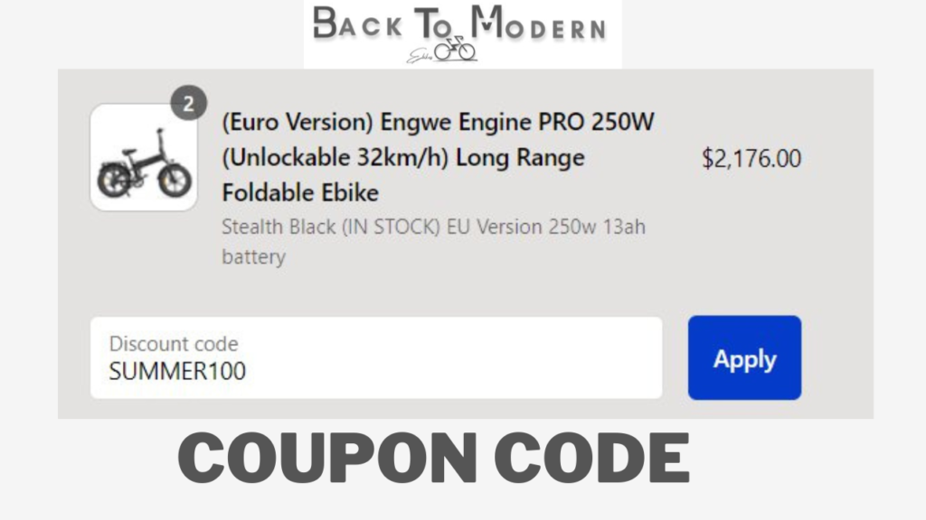 125.00 off Back To Modern Ebike Discount Code