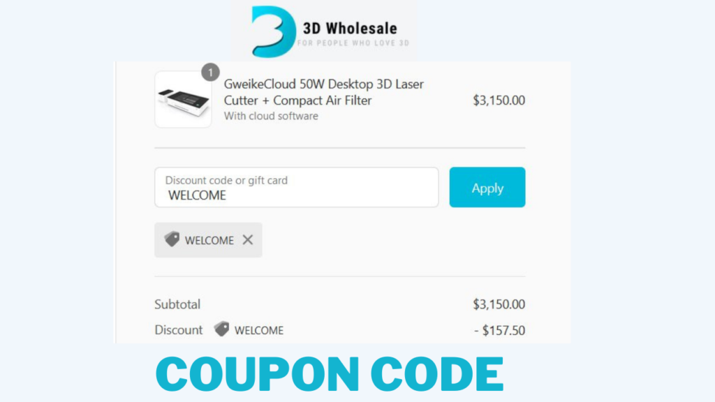 3dWholesale.com discount code