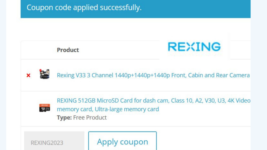 Rexing Dash Cam coupon code