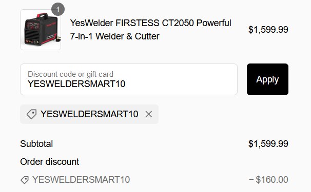 YesWelder Welder & Cutter discount code