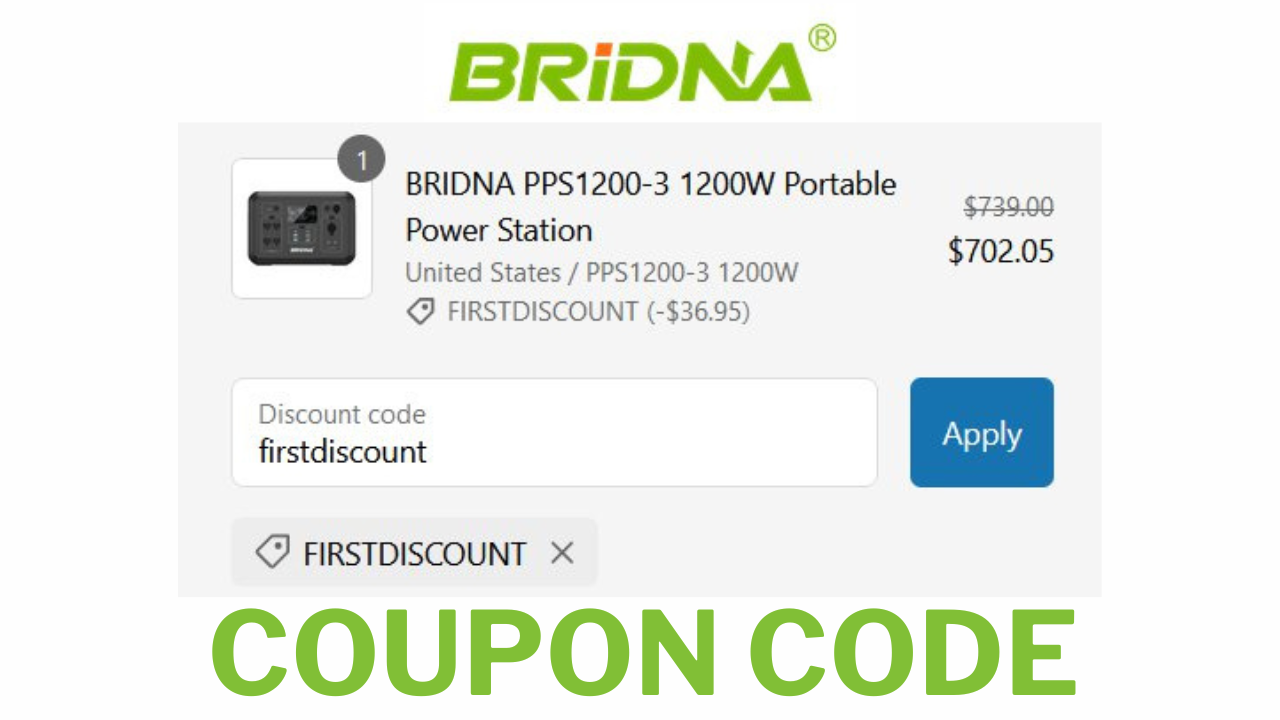 Bridna Portable Solar Generator coupon code