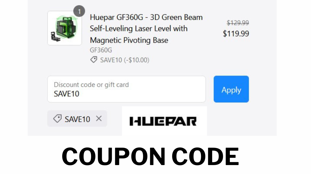 100.00 off Heupar Laser Level Discount Code HEUPAR