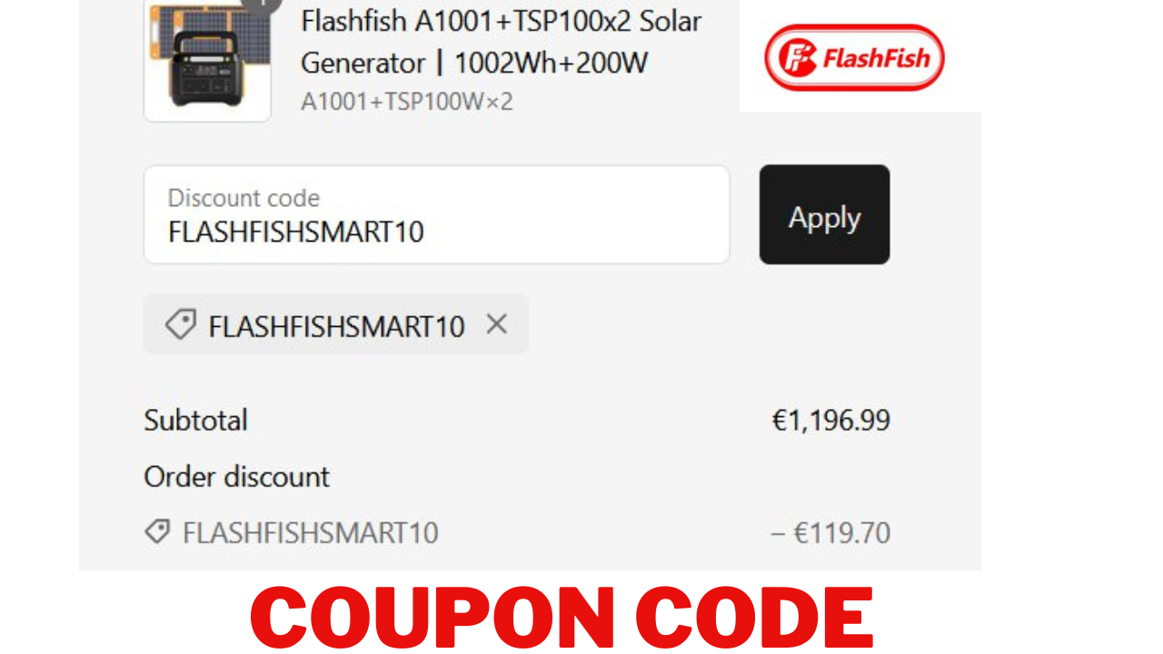 FlashFish Europe coupon code