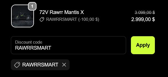 Ride Rawrr MANTIS coupons